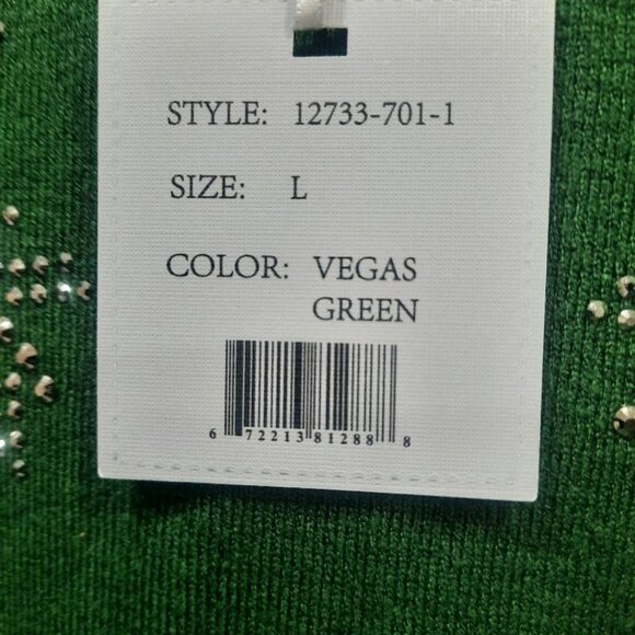 NWT LIV Milano Vegas Green Sweater with Embellishments Size Large MSRP $60 - Picture 6 of 6